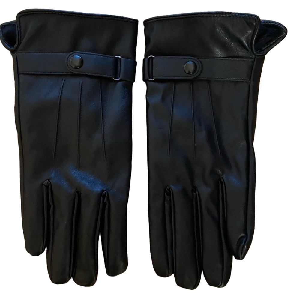Mountain Ridge Black Faux Leather Double Lined Winter Driving Gloves Men’s L/XL